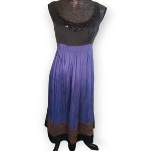 Mac & Jac 100% silk with lining Sleeveless dress with waist tie size 10